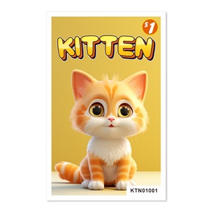 Cat Lucky Card Factory Custom Printing 1 Chance Open Game Cards Free Design Pull Tab <b>Tickets</b> - Product Image 5