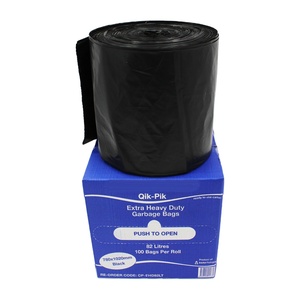 CFC Recyclable Heavy Duty Plastic Garbage General Packaging <b>Black</b> Trash Rubbish Bag - Product Image 2