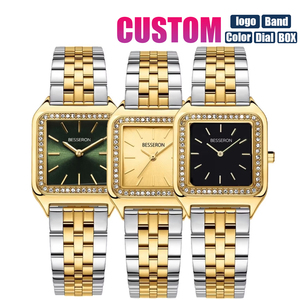 Relojes de Lujo Personalizados de Moda Vintage con Diamantes de Laboratorio, Esfera Cuadrada, Reloj de Cuarzo para Mujer, Resistente al Agua, Reloj para Mujer - Product Image 1