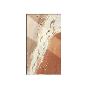 Hand Painted Oil Painting Nine Fish Wabi Sabi Style Metal Frame Hallway Corridor Decorative <b>Art</b> - Product Image 5