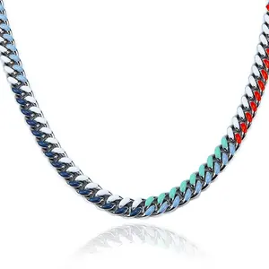 厂家直销价格立方经典系列连锁多彩搪瓷效果珠宝项链