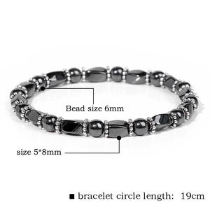 Bracelet de perles en pierre naturelle Vente en gros Énergie Aimant Hématite Bouton Perles Bracelet élastique Accessoires pour femmes et hommes - Product Image 3