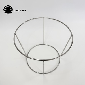 Chất lượng cao Chrome mạ kim loại thiết kế hiện đại vòng hình dạng bánh <span class=keywords><strong>Pizza</strong></span> hiển thị đứng với sắt xử lý - Product Image 3