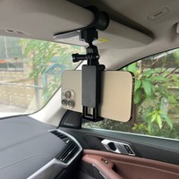 Support de caméra sport ABS pour voiture, support de téléphone portable pour pare-soleil, support de véhicule rotatif à 360 degrés