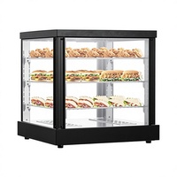Vitrine isotherme rectangulaire noire à porte unique Ruifeng pour biscuits, tartes aux œufs, poulet frit - Usage commercial