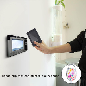 Oval-shaped patterned badge roll holder with double-sided UV printing and back <b>clip</b>. Also available: Oval-shaped badge roll - Product Image 4