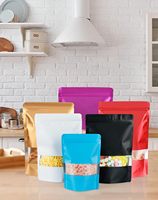 Sachet Doypack à fond plat refermable avec fenêtre, anti-odeur, imprimé en héliogravure, qualité alimentaire, pour aliments pour animaux de compagnie et gelée