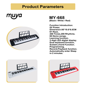 MY MUSIC MY-668 Clavier électronique à 61 touches Instruments de musique Orgue électrique portable Piano numérique pour débutants - Product Image 3