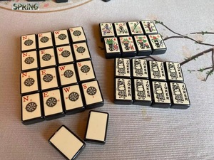 Mahjong Américain Classique Premium 160 Tuiles Traditionnelles Bams Dots Cracks Bouddha Rieur Joker <span class=keywords><strong>Boussole</strong></span> Vent Mah Jongg - Product Image 1