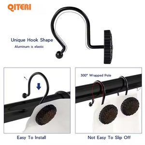 Logo personnalisé prix de gros fleur décoration antirouille résine <span class=keywords><strong>rideau</strong></span> de douche crochet <span class=keywords><strong>pour</strong></span> salle de bain <span class=keywords><strong>barre</strong></span> de douche - Product Image 3