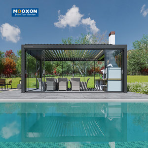 Mooxon cơ giới pergola nhôm gazebo ngoài trời skypoly <span class=keywords><strong>louver</strong></span> mái bioclimatic pergola nhôm nhôm pergola ngoài trời - Product Image 4