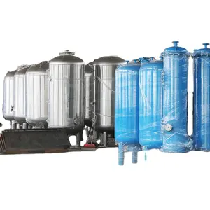 stainless steel sand filter 24" iron removal microfiltration machine ss water tank machine with static mixer