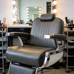 Fauteuil de Barbier Inclinable de Luxe en Acier Inoxydable avec Commande au Pied, en Cuir PU, Équipement de Coiffure pour Salon de Beauté - Product Image 4