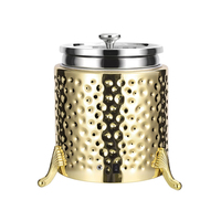 Soupière de luxe en acier inoxydable martelé doré AIRUISI 11L pour hôtels, restaurants, buffets et traiteurs (Conteneur de stockage alimentaire)