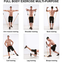 Ensemble de 11 bandes de résistance en latex pour entraînement à domicile et exercices de yoga, kit de cordes élastiques