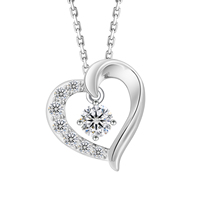 Hartvormige VVS Moissanite Diamant Hanger Huwelijksgeschenk 14K Witgouden Geïmpregneerd 925 Sterlingszilver GRA Liefdes Charm Ketting voor Vrouwen