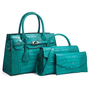 Bolso de mano de cuero en relieve de cocodrilo para mujer, bolsos de mano de diseñador de lujo para mujer, bolsos de cuero para mujer