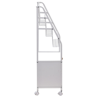Étagère de rangement mobile multifonction à 5 niveaux pour livres et magazines pour enfants, en métal, pour la maison, chariot de lecture avec 4 roues