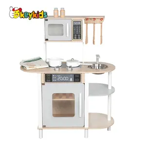 Top sale kids pretend play real wooden kitchen toy play set with Accessories W10C602