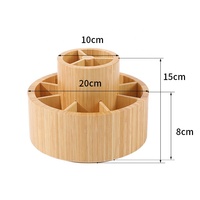 Porte-stylos en bambou à 2 niveaux, organisateur de bureau multifonctionnel, boîte de rangement pour cosmétiques, pour le bureau, la maison, l'école, vente en gros, personnalisable