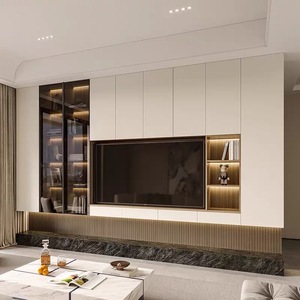 Mobile <span class=keywords><strong>TV</strong></span> Facile da Montare con Vetrina, Design Moderno e Minimalista, Soluzione in MDF per il Soggiorno Contemporaneo - Product Image 4