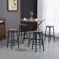 Ensemble de table et chaises de bar industrielles en métal personnalisables, 5 pièces, table à manger peu encombrante avec 4 tabourets, pub, ODM/OEM disponible