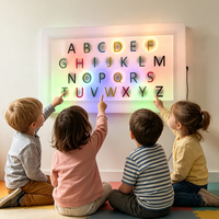 Tablero de Alfabeto LED Táctil para Niños, Juguete Sensorial Montessori para Pared con Efecto de Luz Atenuante, Certificado CE/ASTM