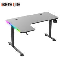 Escritorio para Juegos BEISIJIE en Forma de L con LED, Gran Venta