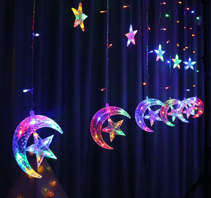 Led Rèm chuỗi đèn lễ hội 3.5m sao/mặt trăng Cổ Tích Vòng hoa trong nhà giáng sinh trang trí - Product Image 6