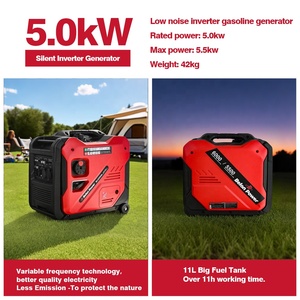 Tay/điện xi lanh đơn khẩn cấp xách tay Xăng AC Single phase <span class=keywords><strong>5KW</strong></span> 230/120V im lặng biến tần Máy Phát Điện Xăng - Product Image 3