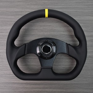 Volant de direction sport en cuir en forme de <span class=keywords><strong>D</strong></span>, à fond plat, universel JDM, pour voitures de jeu, vente en gros <span class=keywords><strong>d</strong></span>'usine - Product Image 5