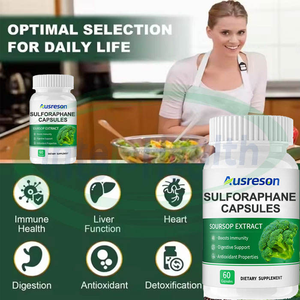 Ausreson Oem Sulforafaancapsules <span class=keywords><strong>Broccoli</strong></span> Spruiten Zaad Extract Organische <span class=keywords><strong>Broccoli</strong></span> Sulforafaan Capsules Voor Antioxidant - Product Image 2