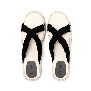 Pantoufles en daim de chèvre OEM ODM pour femmes, sandales, bretelles croisées, EVA avec semelle en jute tressée, chaussures décontractées, chaussures pour femmes, fabriquées en BD - Product Image 2