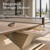 Table de tennis de table multifonctionnelle en acier inoxydable avec filet amovible, convertible en table de réunion de bureau pour usage domestique