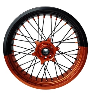 Rueda Delantera Supermoto Husaberg 570 <span class=keywords><strong>FS</strong></span> <span class=keywords><strong>2020</strong></span> 16/17'', Llanta de Aluminio Anodizado CNC para Motocicleta Todoterreno Enduro Racing - Product Image 1