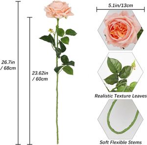 High Quality <b>Artificial</b> Real Touch Silk Roses <b>Flowers</b> Latex Coated Center Piece Table Decorations Wedding Decorative <b>Flowers</b> - Product Image 2