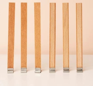 <span class=keywords><strong>Mèche</strong></span> en Bois de Haute Qualité pour <span class=keywords><strong>Bougie</strong></span> avec Base <span class=keywords><strong>à</strong></span> Clip, Combustion de Cire de Soja Sans Fumée, Son Crépitant, pour Fabrication de Bougies - Product Image 1