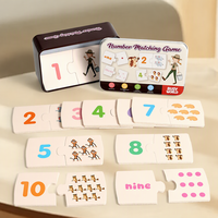 Jouets en bois Montessori pour enfants en gros : Jeu de correspondance des nombres et de comptage pour tout-petits et préscolaires, dans une boîte en fer