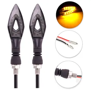 Motorfiets 14 Leds Stromende Richtingaanwijzers Lampje Directionele Knipperlicht 2 Stuks 12V Amber