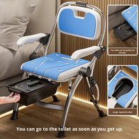 Toilette et douche portables pour personnes âgées, tabouret pliable à double usage pour la maison, chaise de toilette robuste