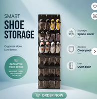 Organisateur de chaussures à suspendre sur la porte, 24 grandes poches en maille respirante, support de rangement suspendu, sac de rangement gain de place pour placard