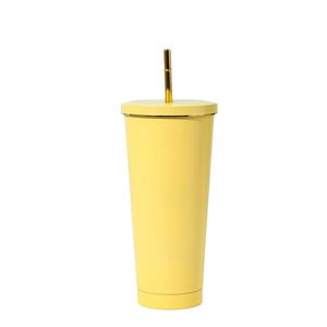 Eco-friendly Stainless Steel Straw <b>Cup</b> Portable Gold-Rimmed <b>Large</b>-Capacity Insulated Water <b>Cup</b> 3D Printed - Product Image 3