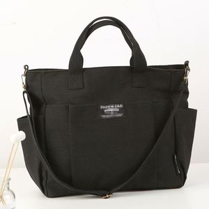 Custom Printed Logo Shoulder Messenger Commuting Portable Unisex Canvas Tote Bag With Zipper and Pocket - Product Image 3