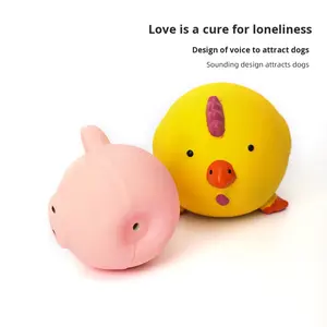 Toptan çevre dostu sevimli karikatür hayvan şeklinde lateks köpek oyuncaklar, Pet çiğnemek oyuncaklar ve gıcırtılı oyuncaklar - Product Image 1