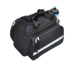 Alforjas para bicicleta, negras, impermeables, extensibles por ambos lados, con bolsillo interior con cremallera, para bicicleta de montaña, bolsa para portaequipajes trasero - Product Image 2