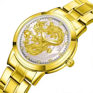Onola — montre-bracelet de luxe en acier inoxydable pour hommes, montre-bracelet Dragon, décontractée, de sport, pour hommes d'affaires