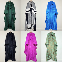 Robe plissée Miyake de créateur, haute qualité, luxe, imprimé bleu, maxi, élégante, longue, pour les voyages et les vacances