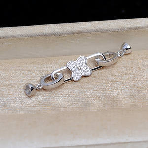 Accesorios de Joyería DIY de Plata S925, Collar y Pulsera de Trébol de la Suerte con Cadena para Suéter, Hebilla para Sombrero, Pendientes de Cristal - JG5272 - Product Image 4