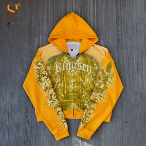 เสื้อฮู้ดดี้โอเวอร์ไซส์ทรงหลวม แบรนด์ OEM สตรีทแวร์ ลายพิมพ์ DTG แบบย้อมสีเอซิด ลุคดิสเทรส ไหล่ตก สำหรับผู้ชาย คอลเลคชั่นฤดูใบไม้ร่วง - Product Image 3