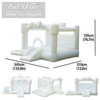Château gonflable AirMyFun Kids Pastel Party Moon Walk, blanc, pour mariage, en tissu Oxford, pour 3 personnes, facile à monter.